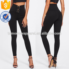 Oeillet noir à lacets Leggings OEM / ODM Fabrication en gros de mode femmes vêtements (TA7036L)